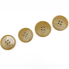 Beige resin buttons four eyes wood grain buttons