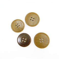 Beige resin buttons four eyes wood grain buttons